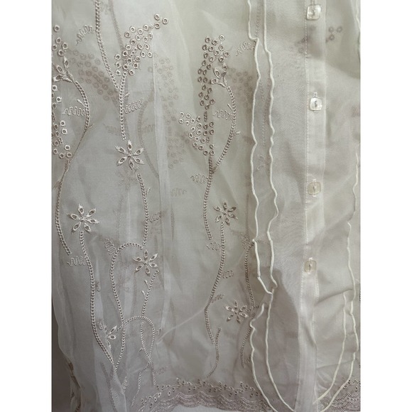 Vintage‎ Appraisal Sheer Embroidered Blouse - Picture 4 of 8